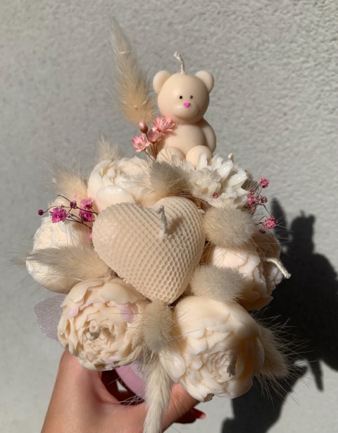 Bukiet słodkości - flowerbox ze świec